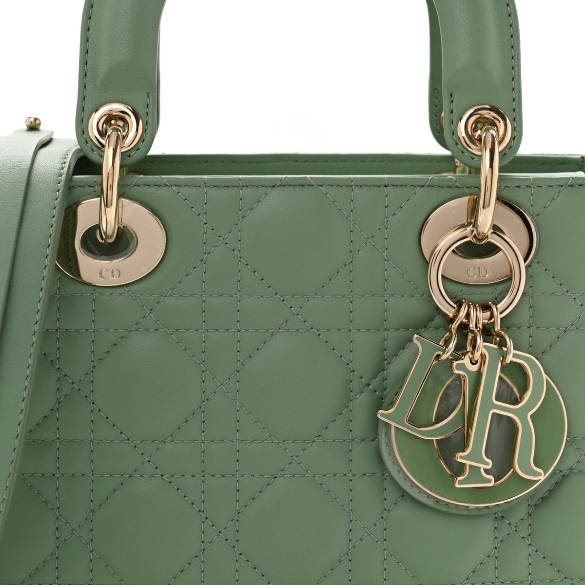 Lambskin Cannage Small My ABCDior Lady Dior Cedar Green