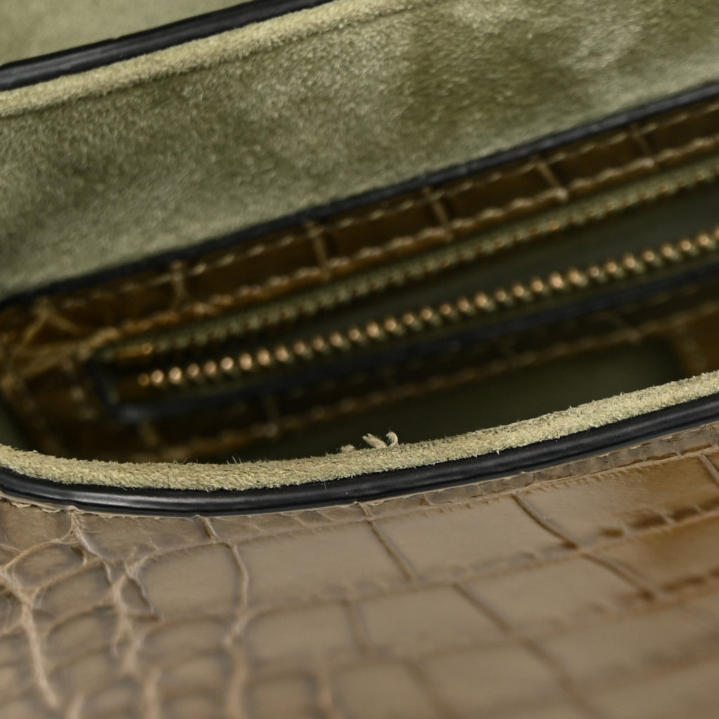 Alligator Saddle Bag Green