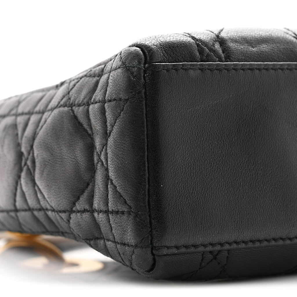 Lambskin Cannage Mini Lady Dior Black