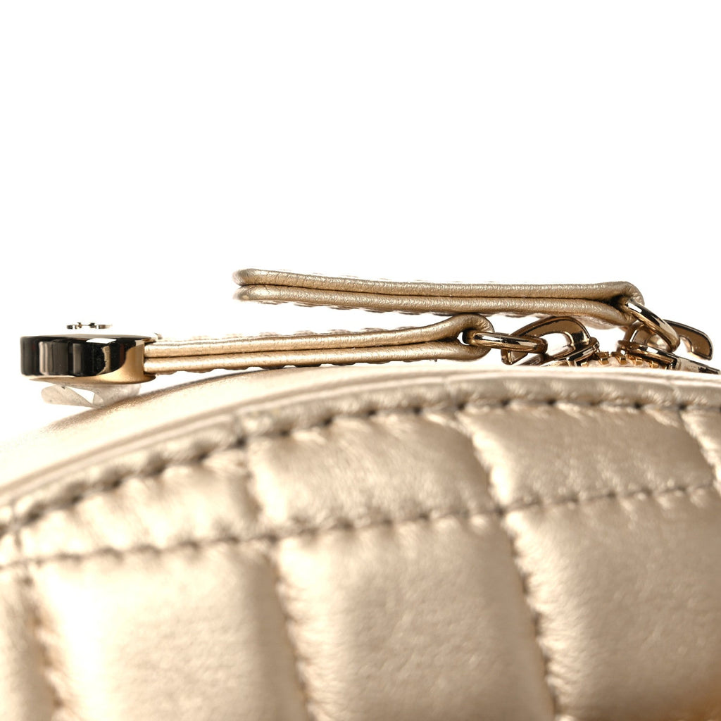 Metallic Lambskin Quilted CC In Love Heart Bag Gold