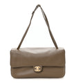 Grained Calfskin Small Souplissimo Maxi Flap Dark Khaki