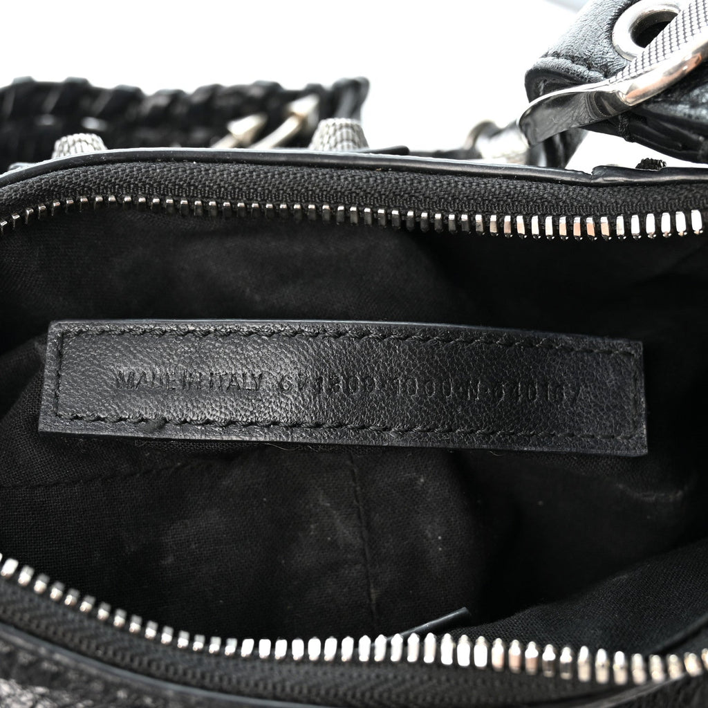 Agneau Arena Pierced Le Cagole Shoulder Bag XS Black