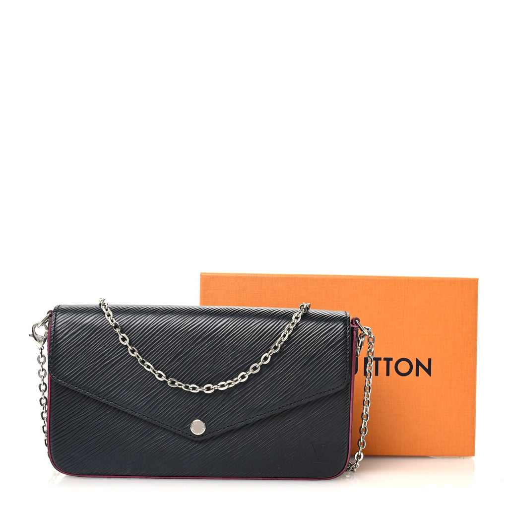 Epi Pochette Felicie Black Hot Pink