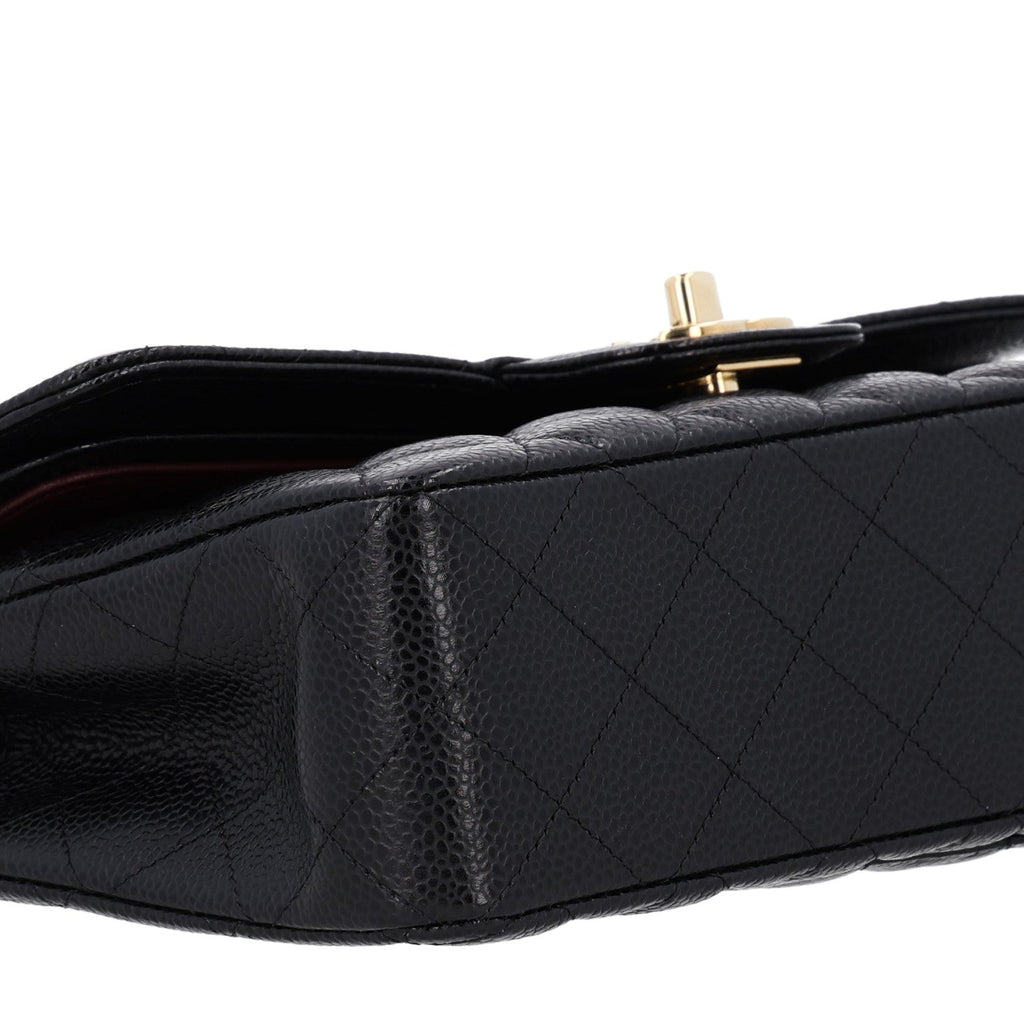 Caviar Quilted Small Double Flap Black