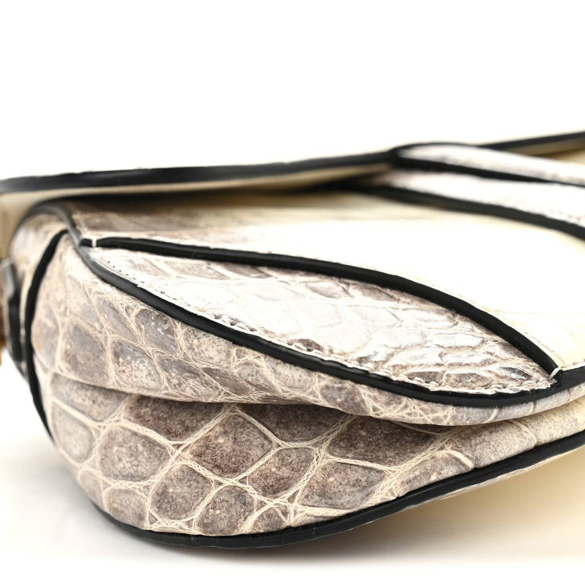 Niloticus Crocodile Himalaya Mini Saddle Bag Latte
