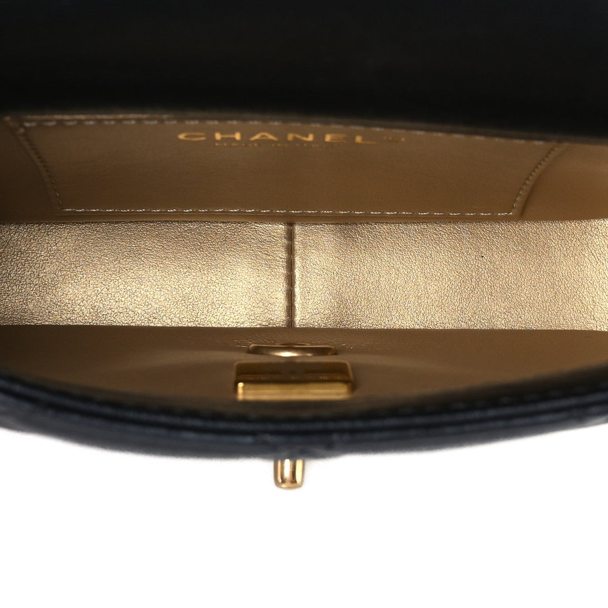 Lambskin Pearl Quilted Mini Flap Black