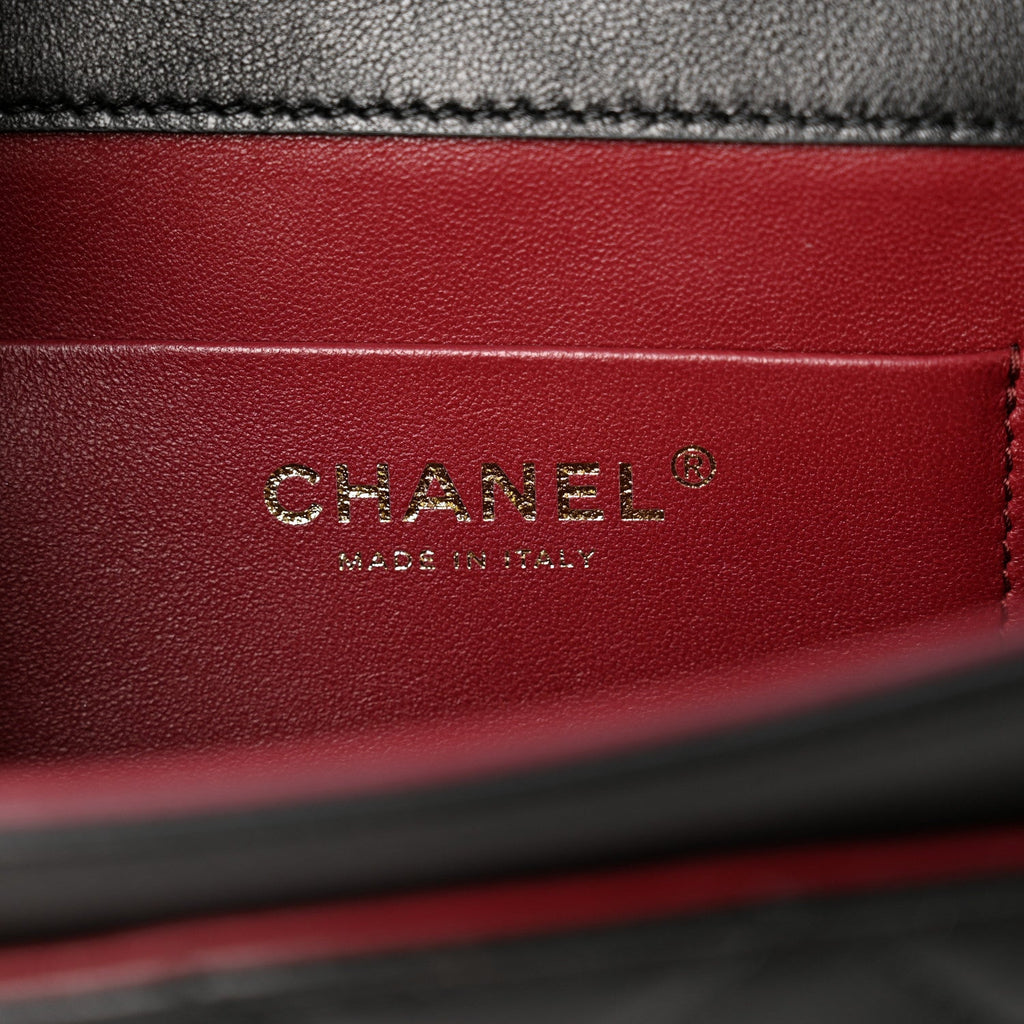 Lambskin Quilted Flap Bag Black