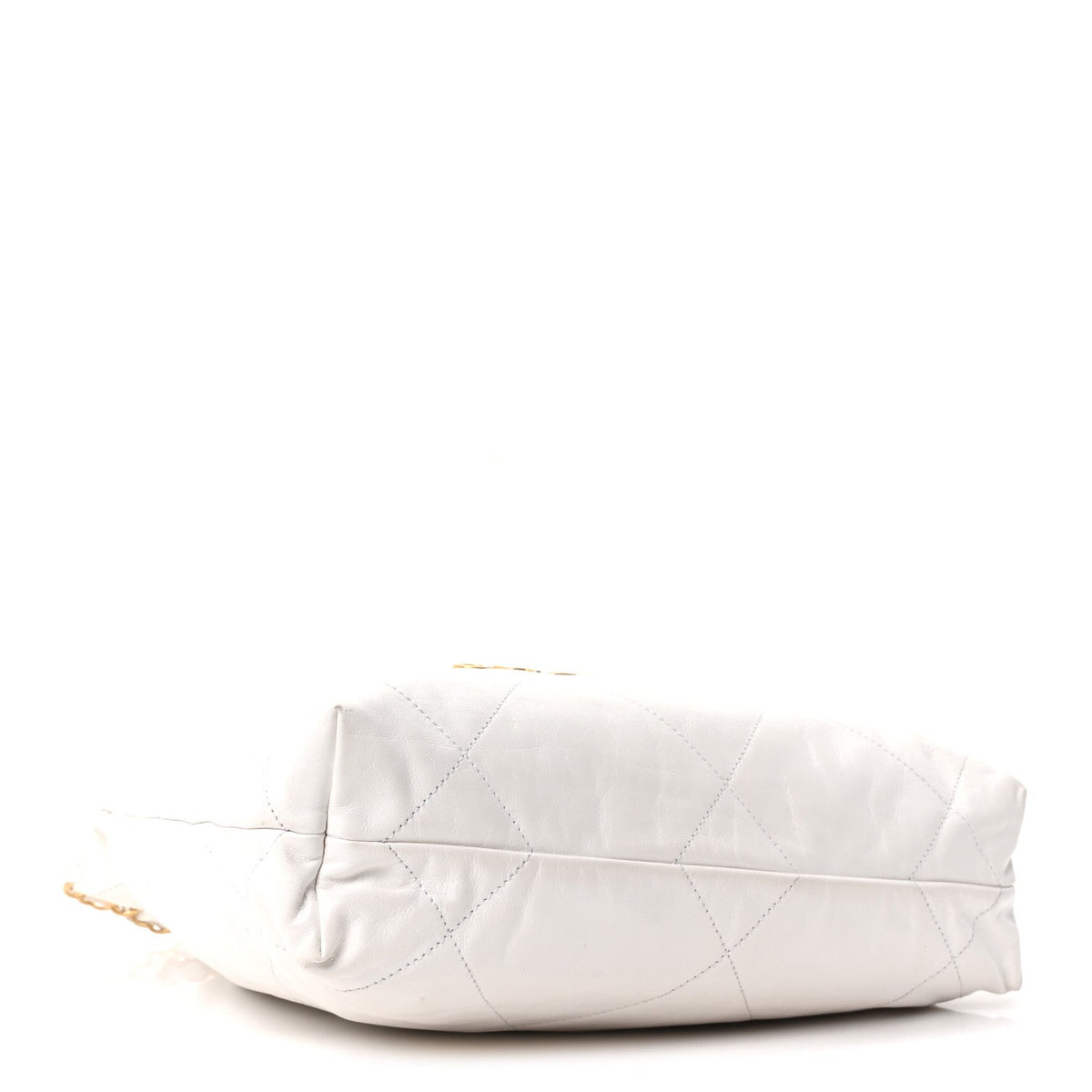Shiny Calfskin Quilted Small Chanel 22 White