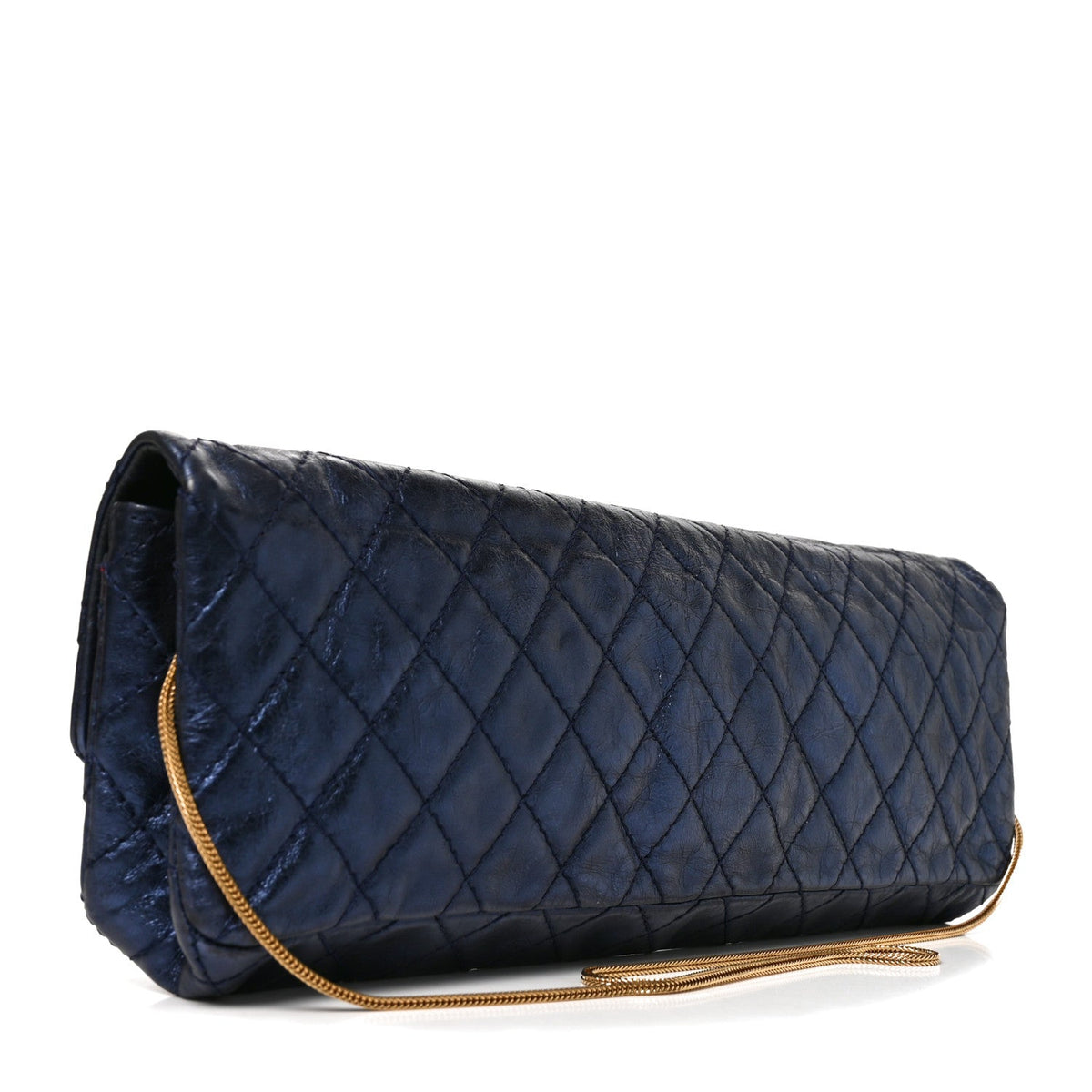 Metallic Calfskin 2.55 Reissue East West Clutch Blue