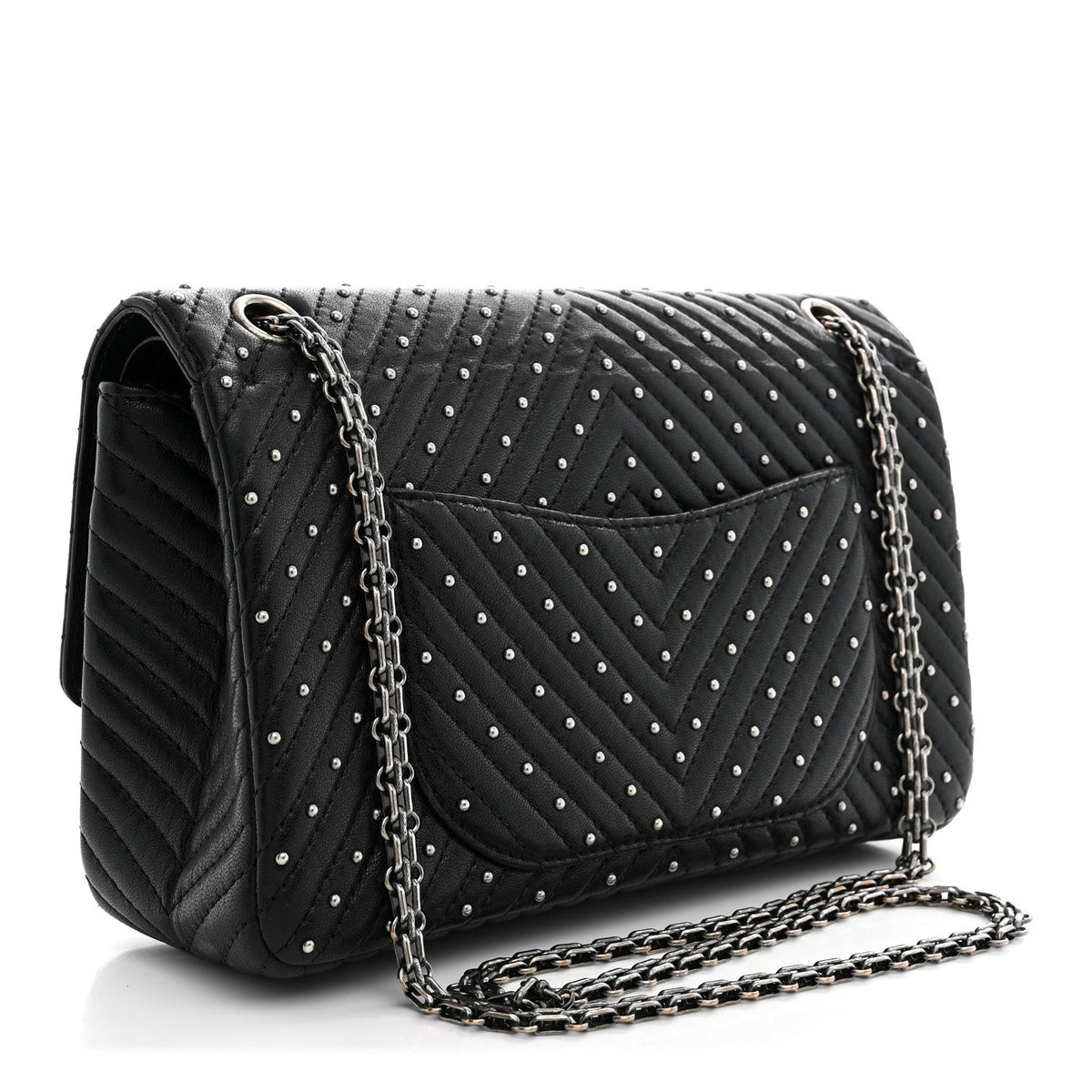 Sheepskin Chevron Quilted Studded 2.55 Reissue 226 Flap Black