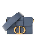 Box Calfskin 30 Montaigne Box Bag Blue