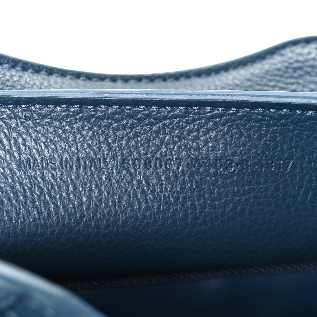Grained Calfskin Neo Classic Silver Hardware Mini City Petrol Blue