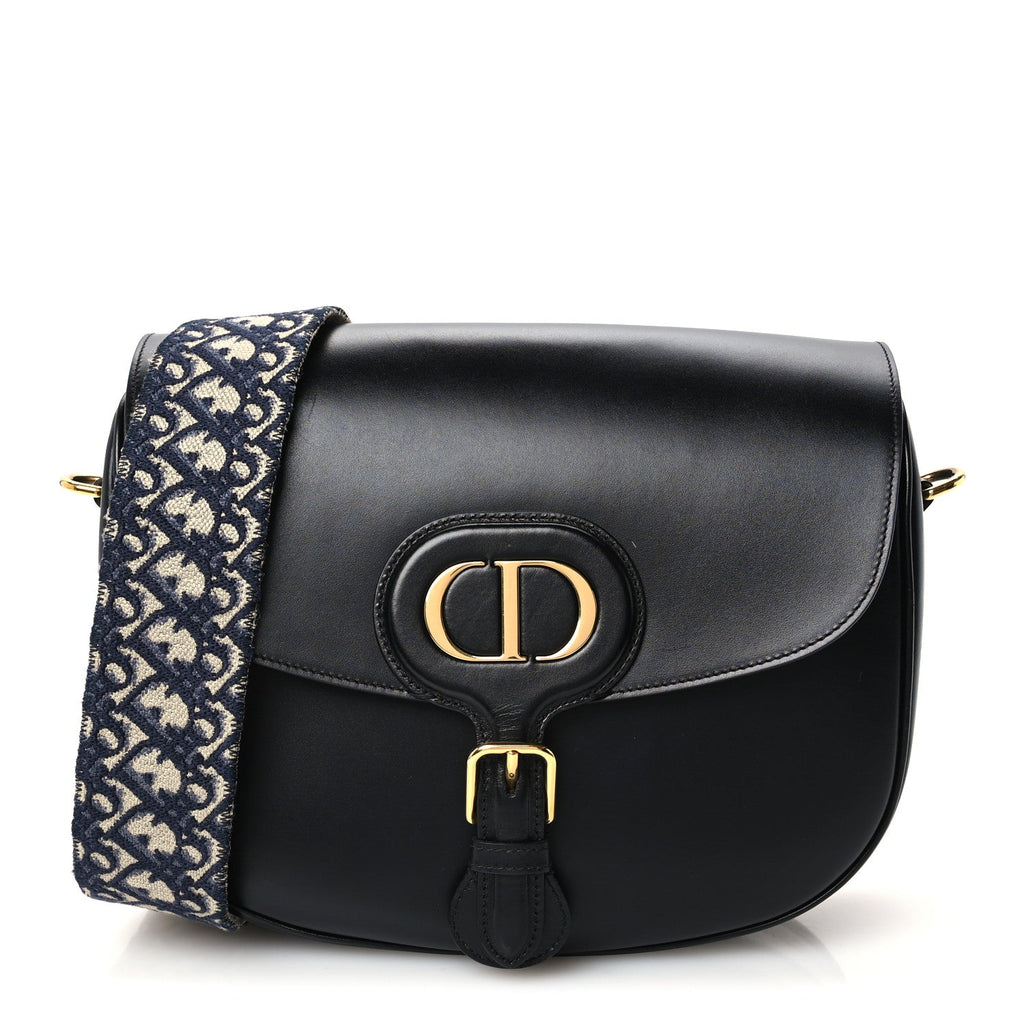 Box Calfskin Large Bobby Flap Black