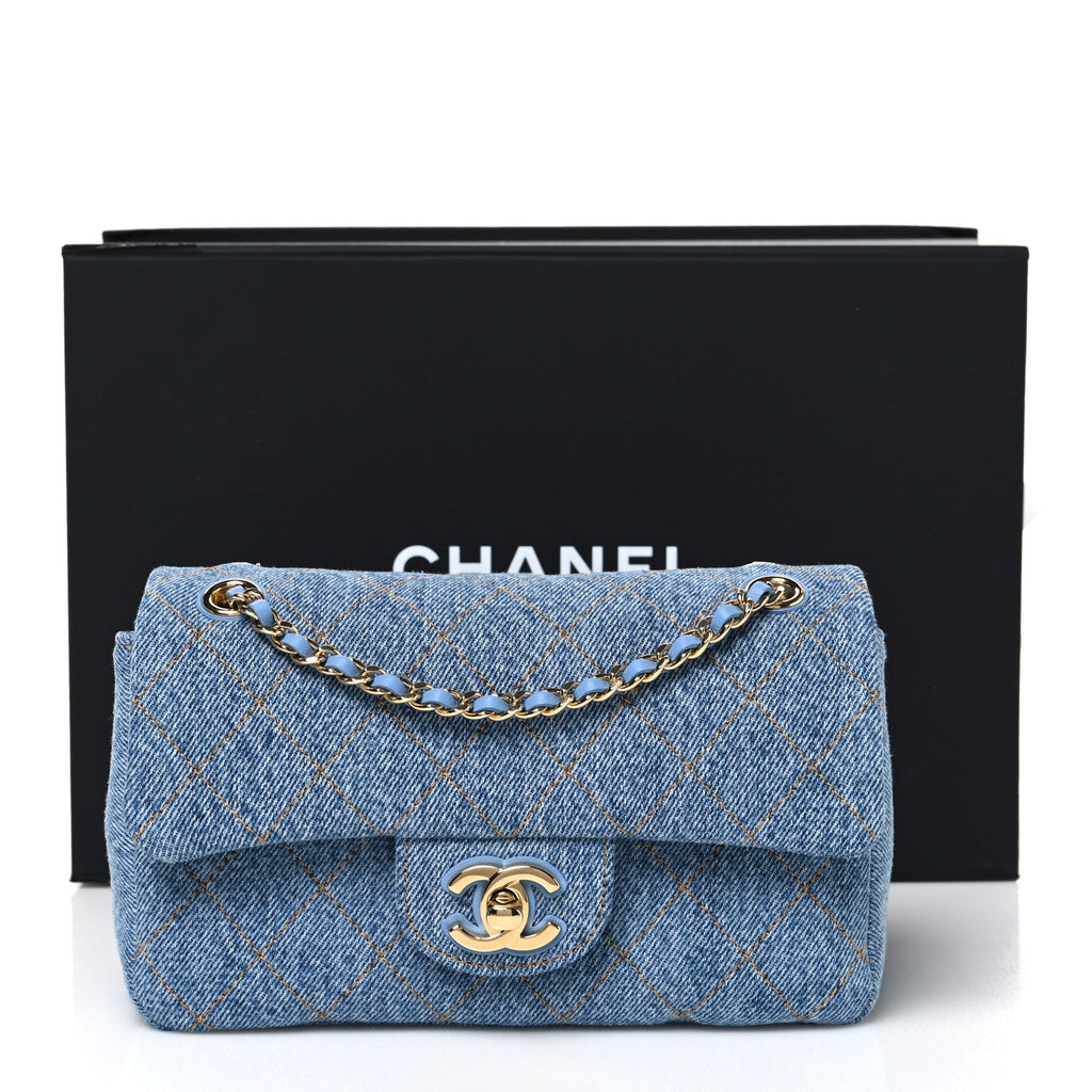Denim Mini Souplissimo Flap Blue