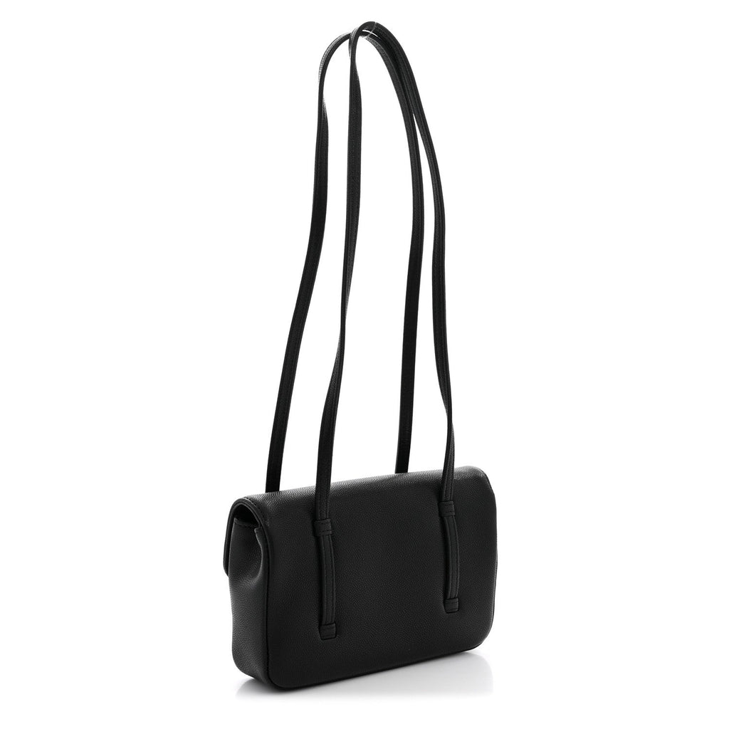 Shiny Caviar Mini Preppy Coco Shoulder Bag Black