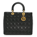 Lambskin Cannage Large Lady Dior Black Black