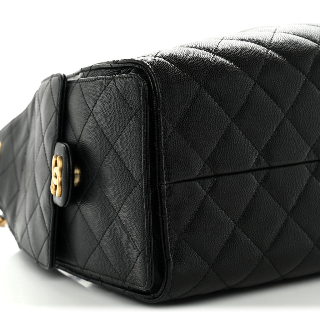 Caviar Quilted Small Chanel 25 Handbag Black