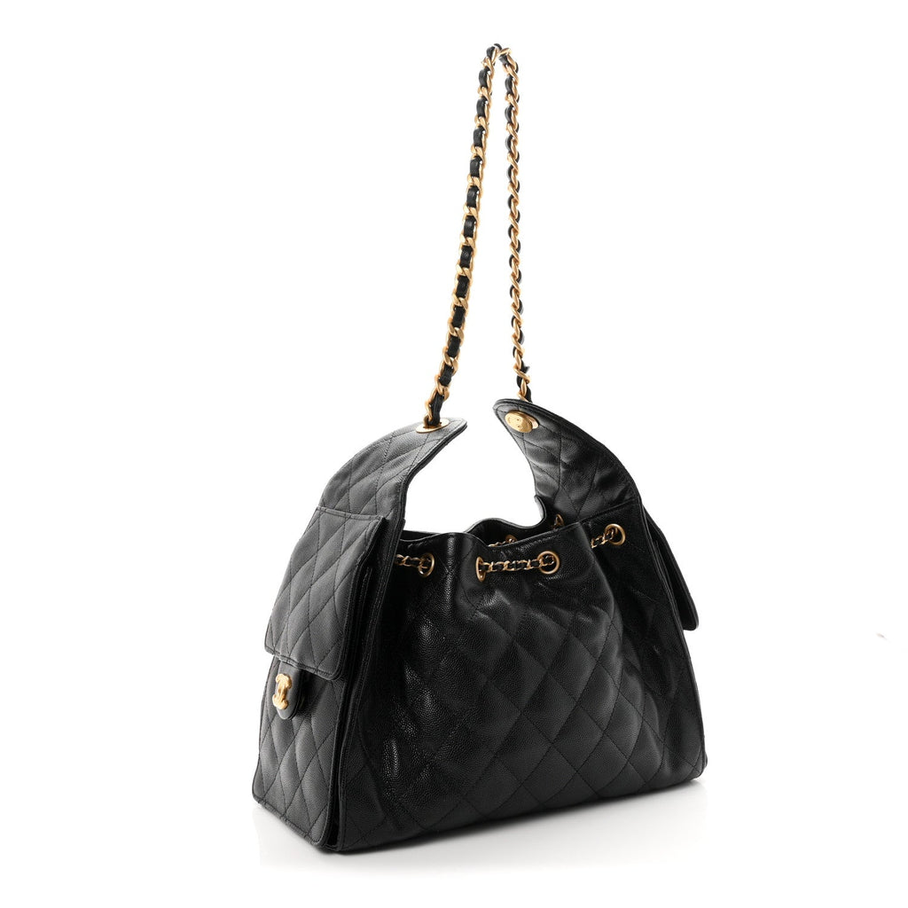Caviar Quilted Small Chanel 25 Handbag Black