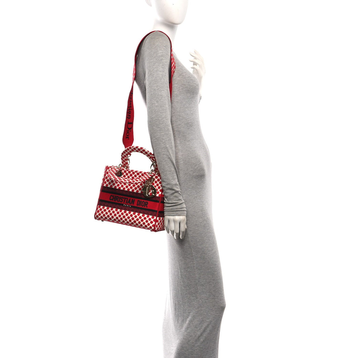 Canvas Medium DiorAmour Dots Lady D-Lite Red