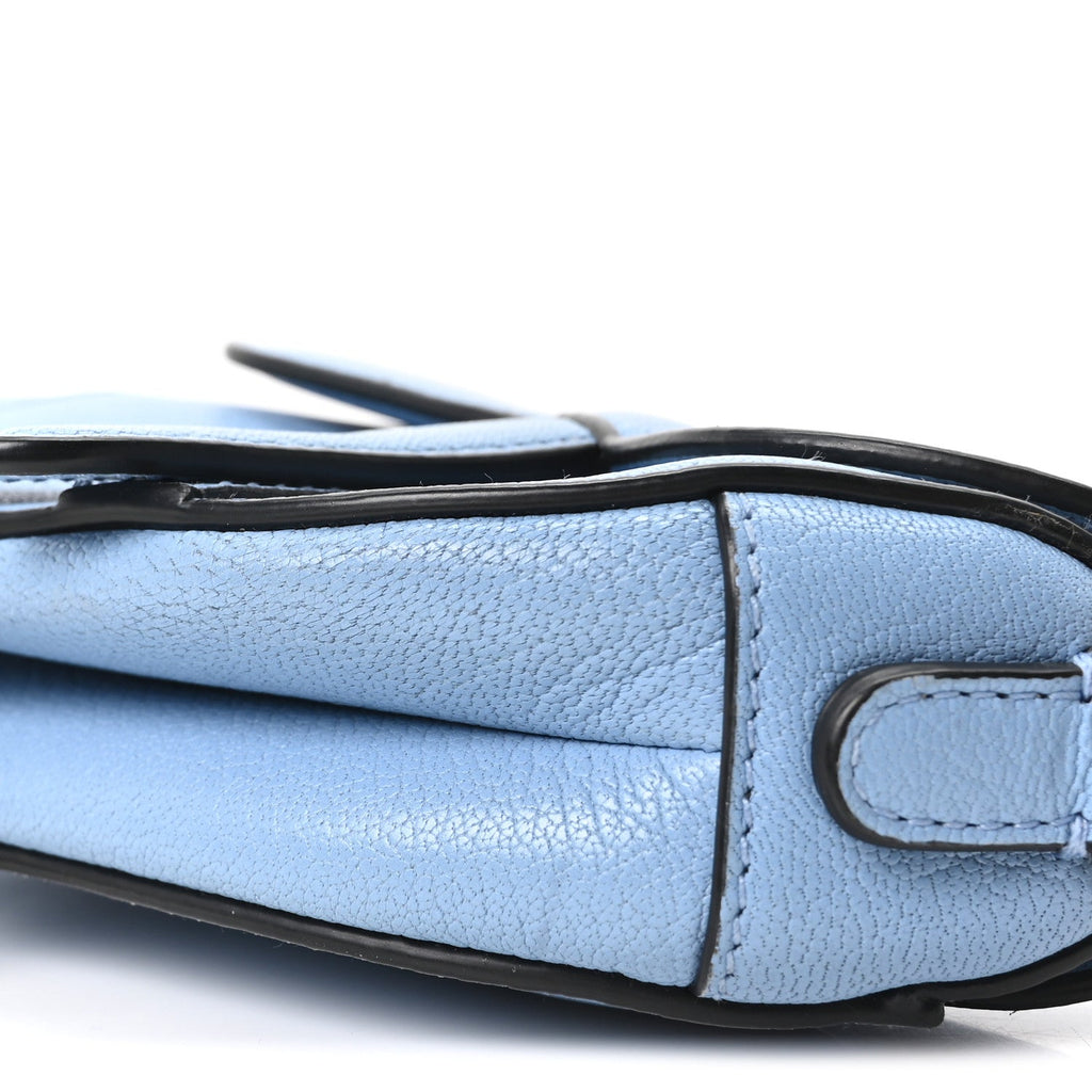 Goatskin Micro Saddle Bag Cloud Blue