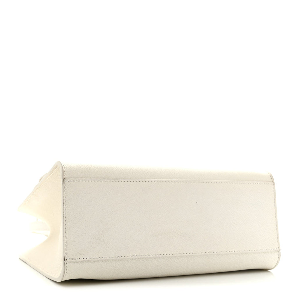 Soft Calfskin Lockme Tote PM White