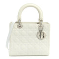 Lambskin Cannage Medium Lady Dior White