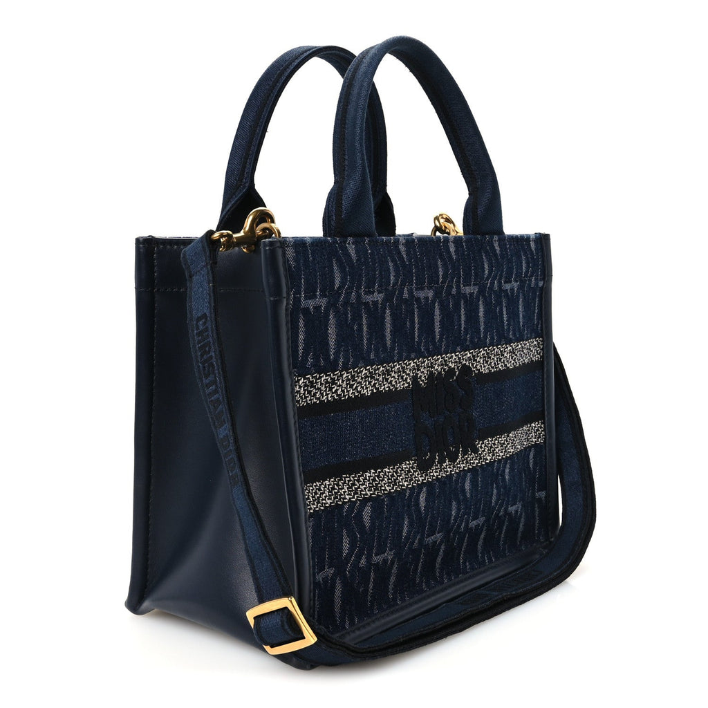 Denim Small Miss Dior Graffiti Book Tote Blue