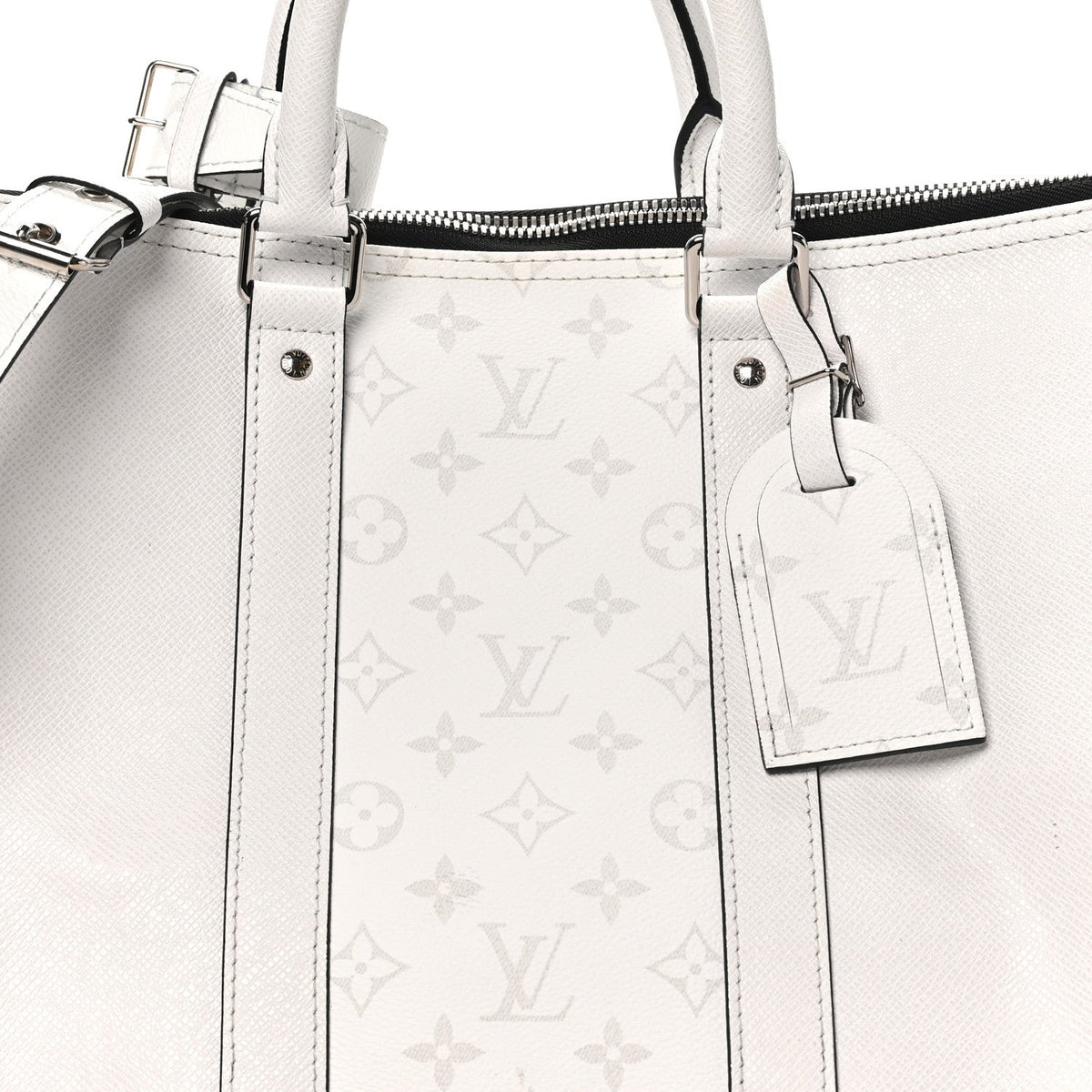 Monogram Taiga Keepall Bandouliere 45 Optic White