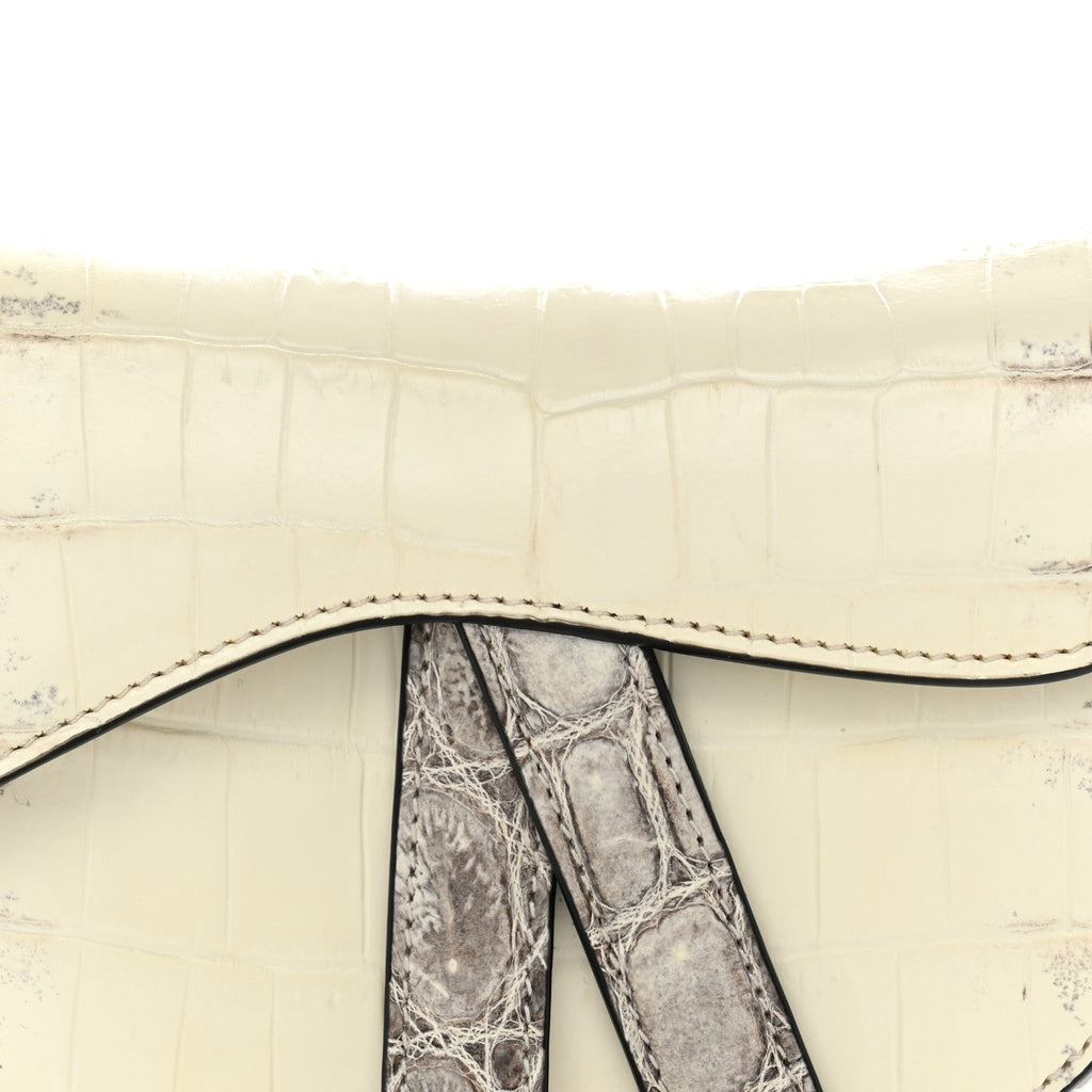 Niloticus Crocodile Himalaya Mini Saddle Bag Latte