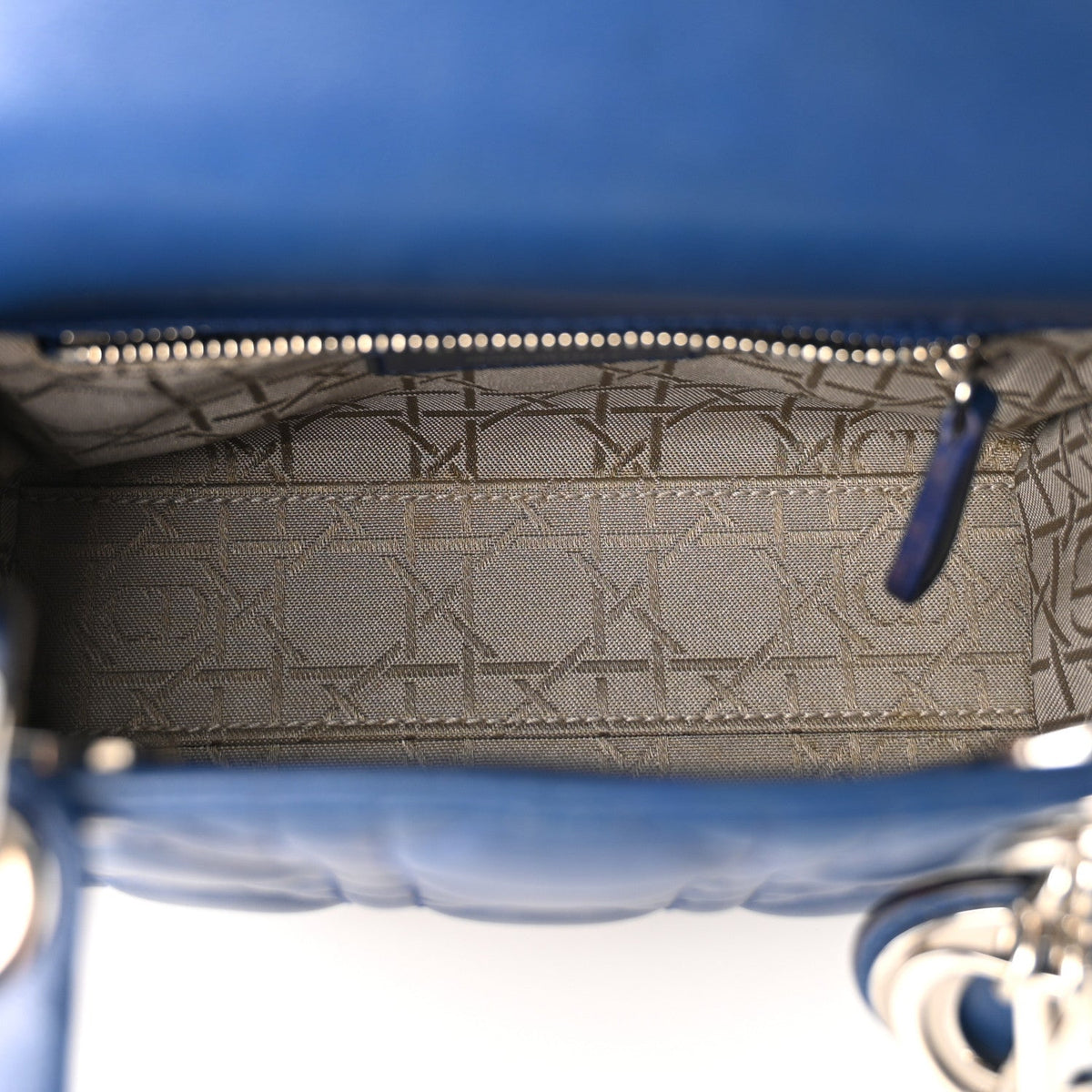 Lambskin Cannage Mini Lady Dior Navy Blue