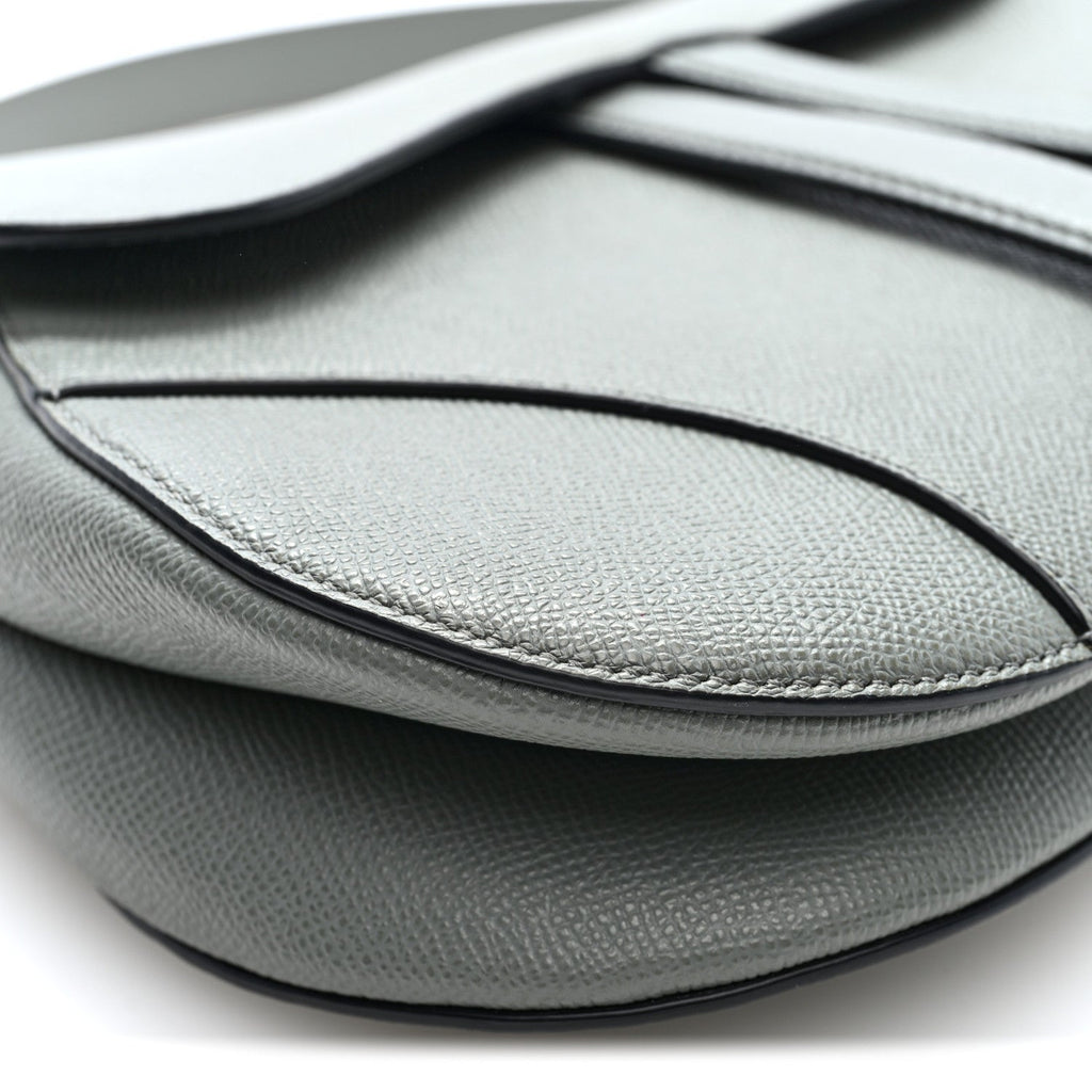 Grained Calfskin Saddle Bag Grey