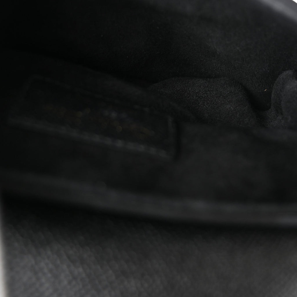 Grained Calfskin Mini Saddle Bag Black