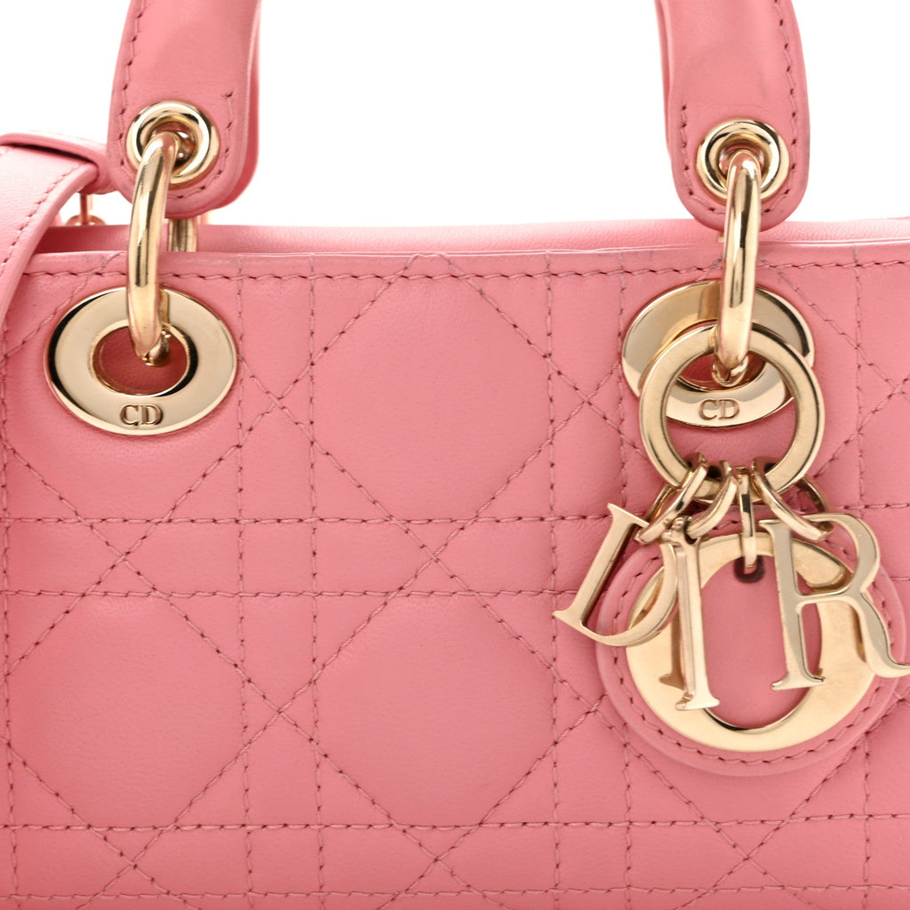 Lambskin Cannage Micro Lady D-Joy Pink