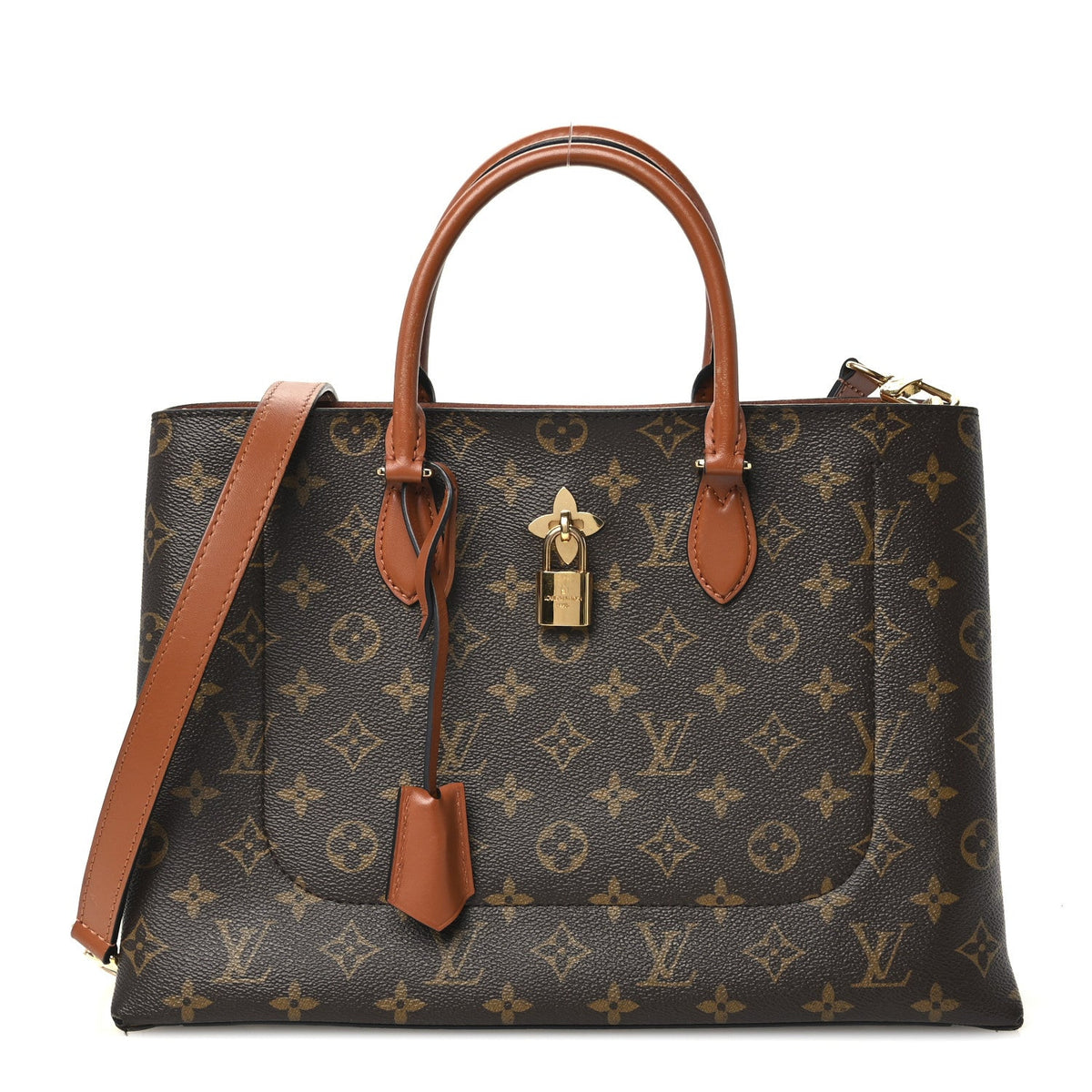 Monogram Flower Tote Caramel