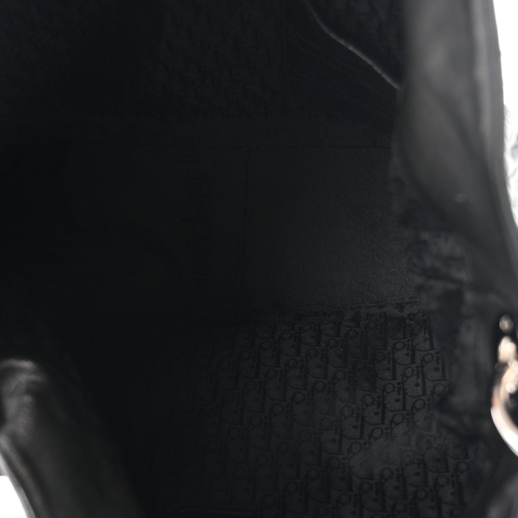 Lambskin Cannage Large Dior Soft Hobo Black