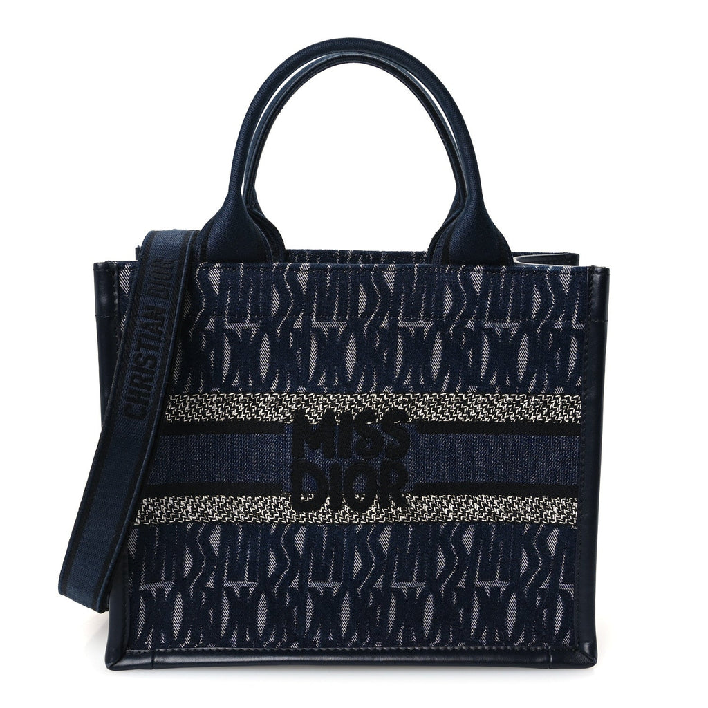 Denim Small Miss Dior Graffiti Book Tote Blue
