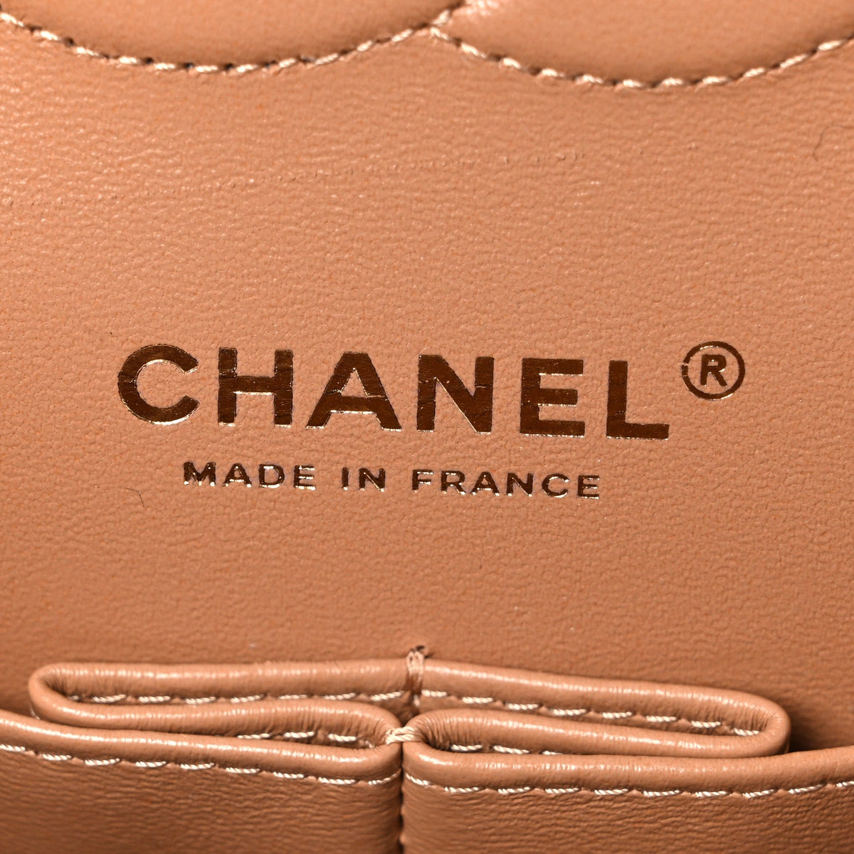 Caviar Quilted Medium Double Flap Light Brown