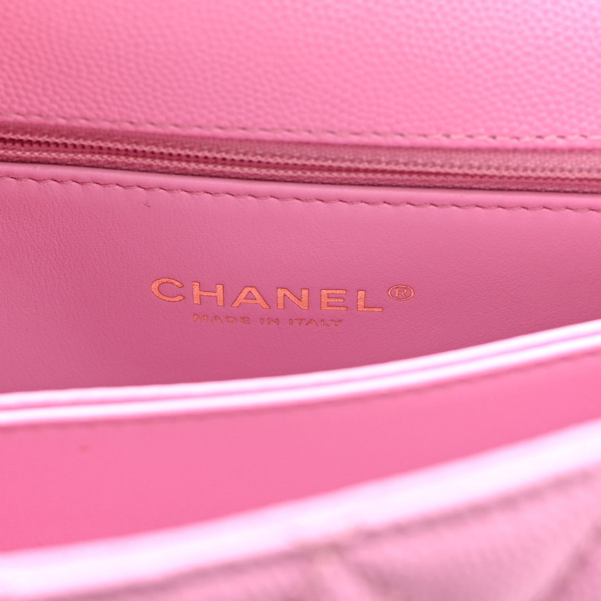 Caviar Quilted Mini Coco Chain Handle Flap Pink