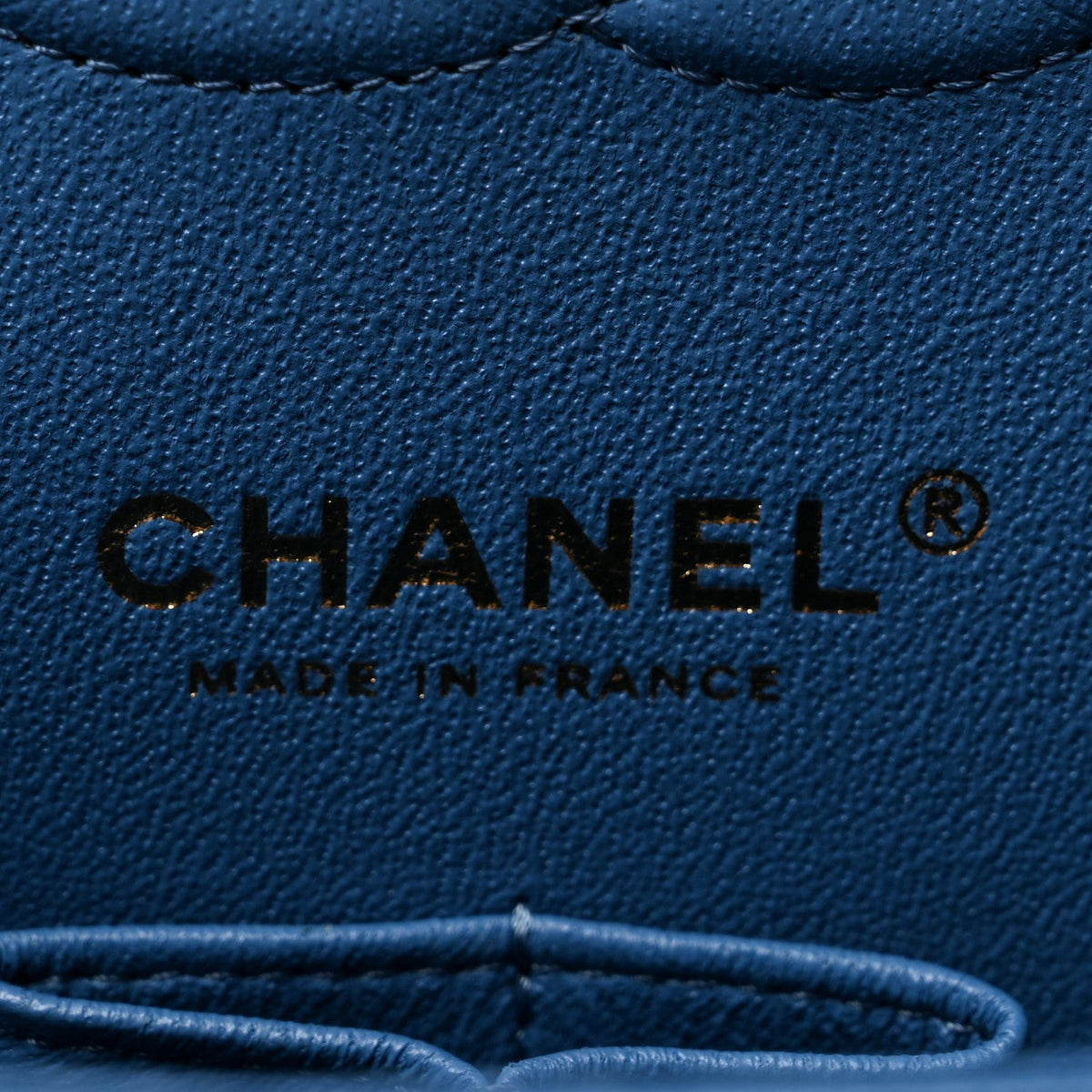 Caviar Quilted Medium Double Flap Blue