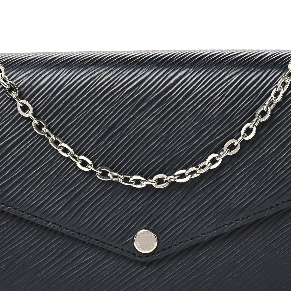 Epi Pochette Felicie Black Hot Pink