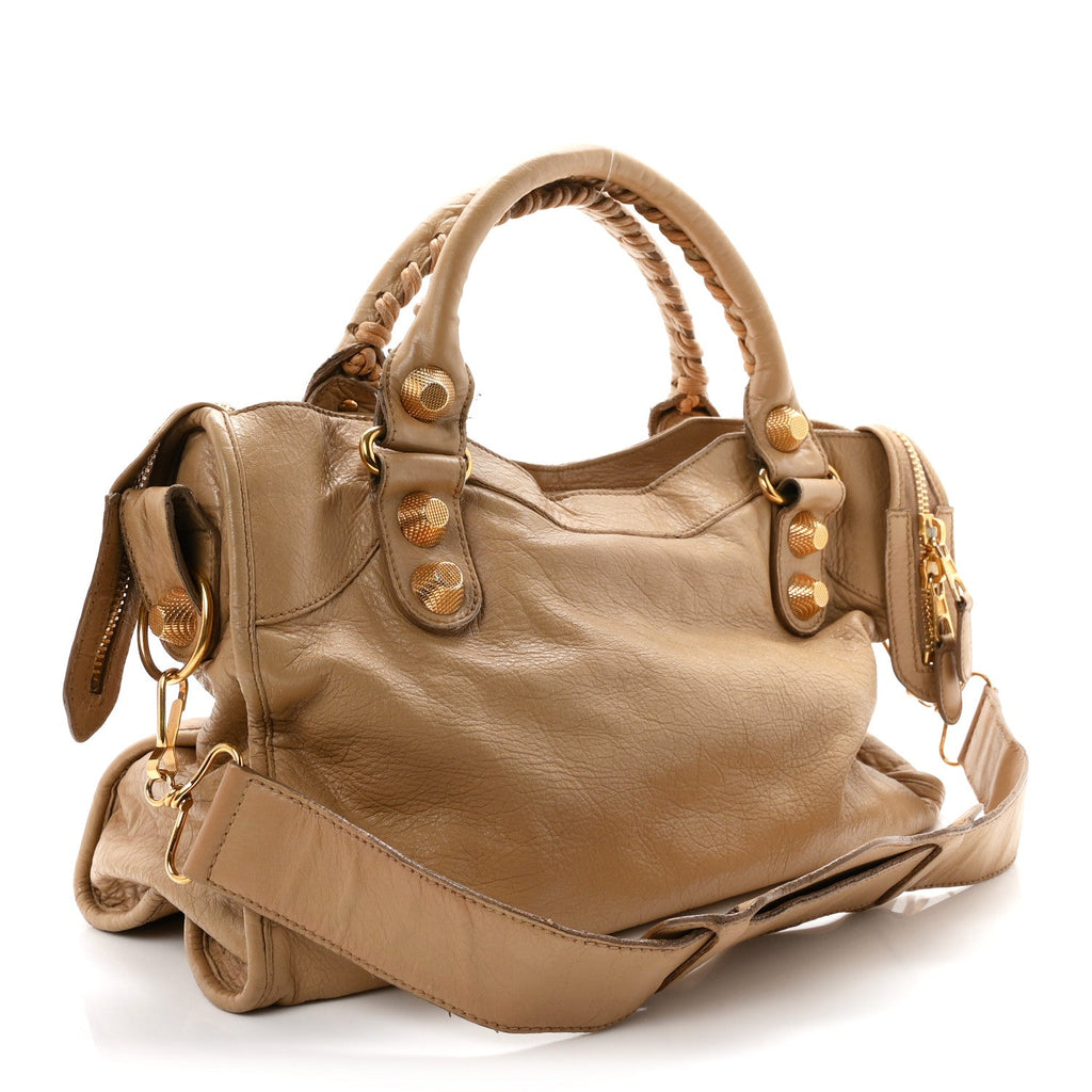 Agneau Giant 21 Gold Hardware City Beige Nougatine
