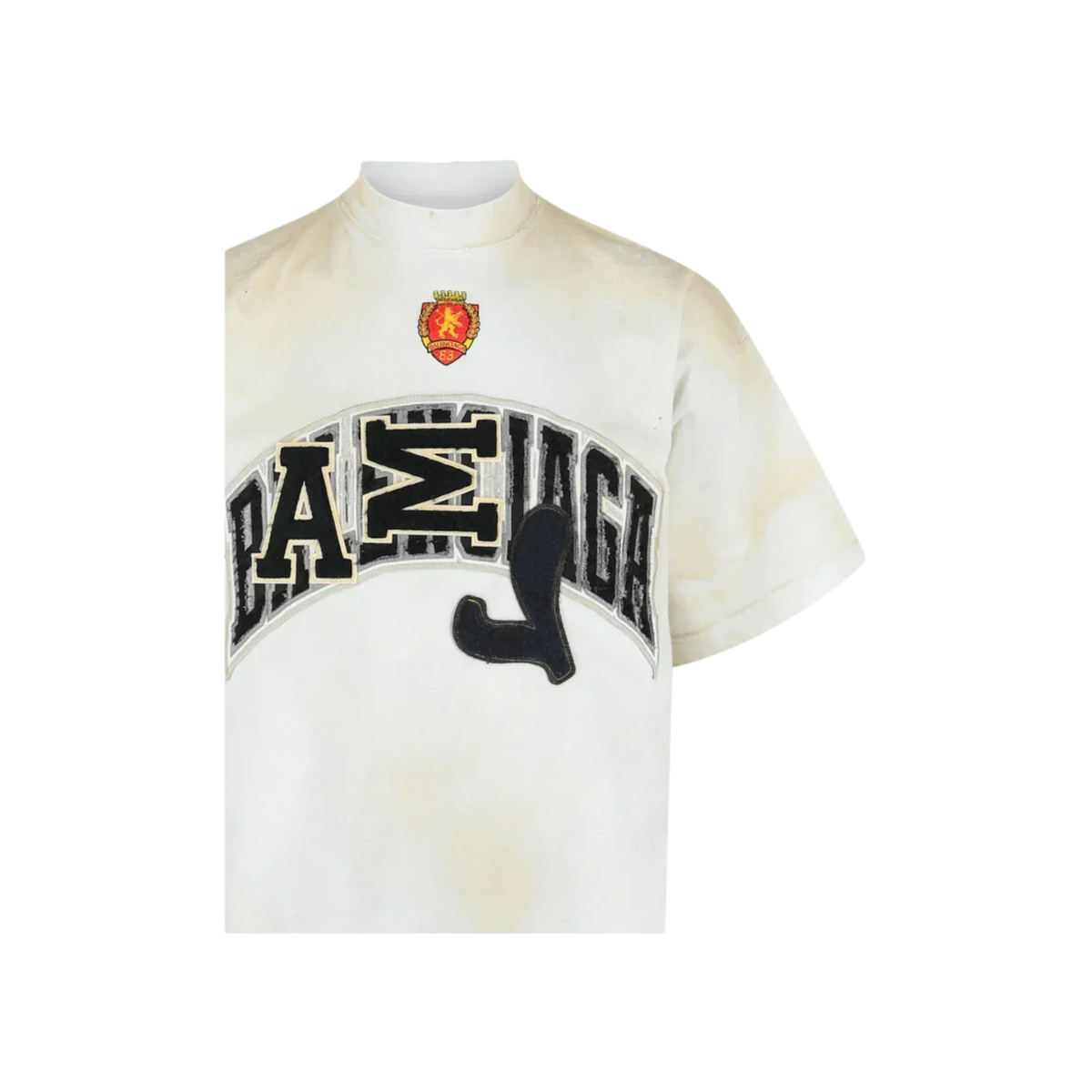 Balenciaga Oversized Embroidered Skater T shirt Dirty White