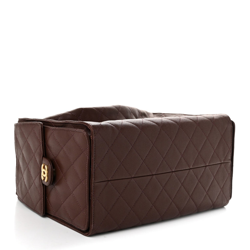Caviar Quilted Medium Chanel 25 Handbag Dark Brown
