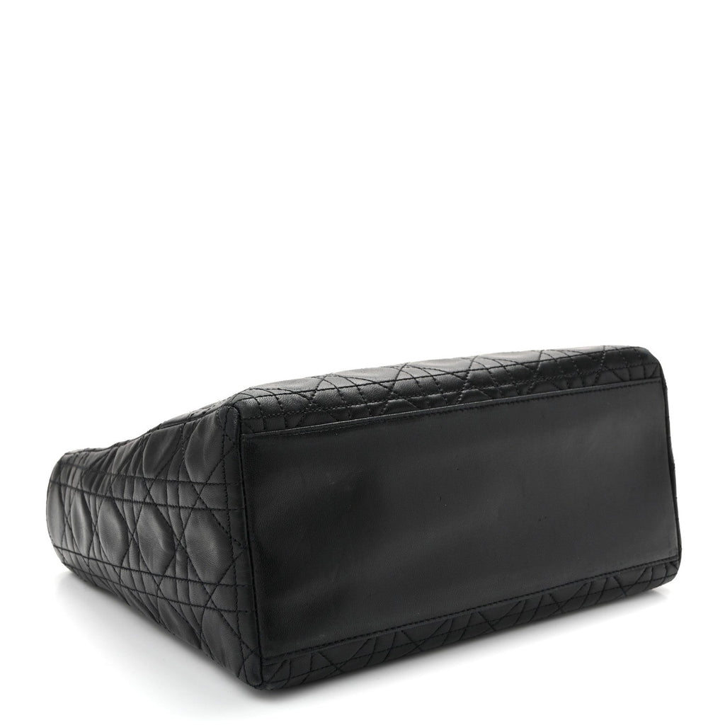 Lambskin Cannage Medium Lady Dior Black