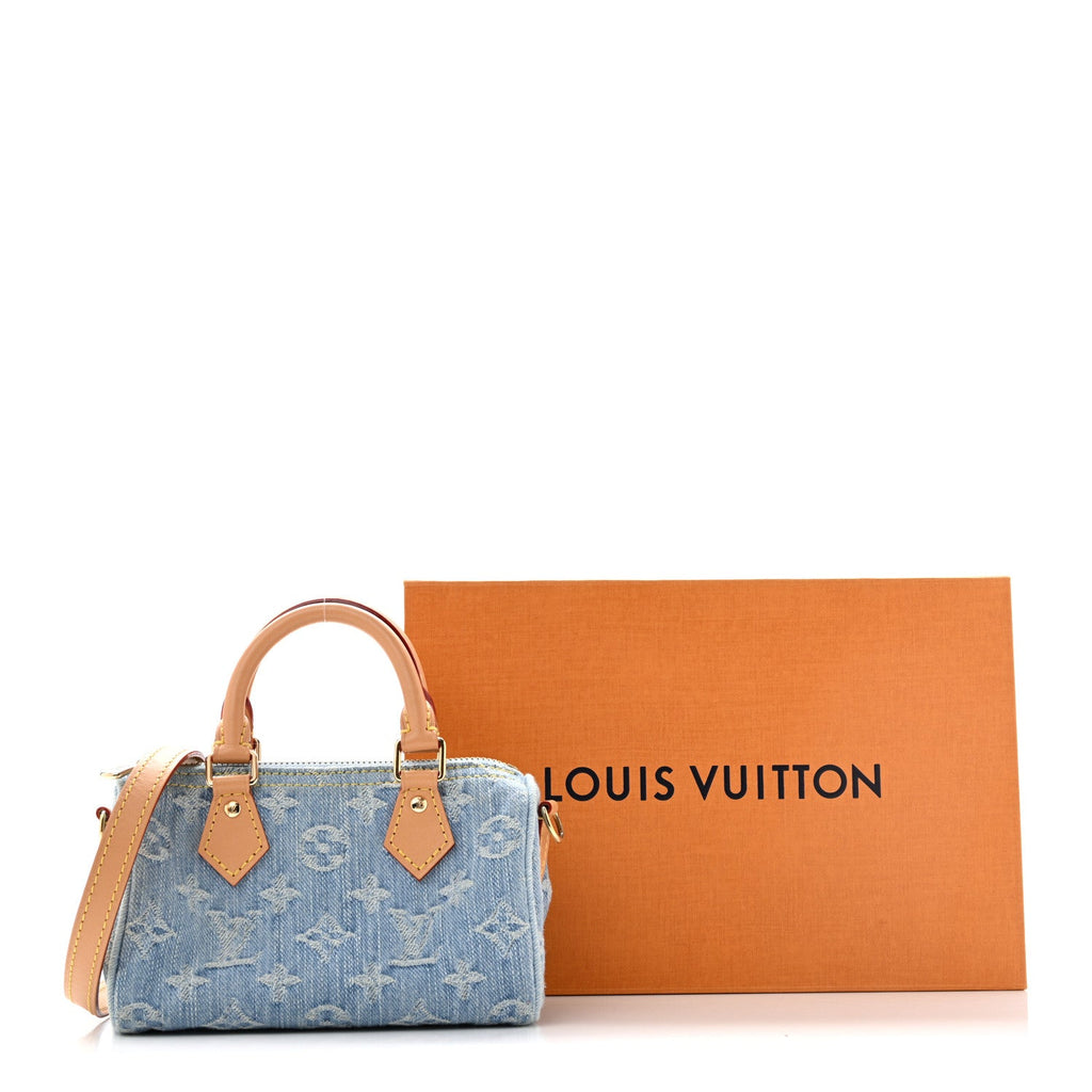 Monogram Denim Nano Speedy Sky Blue