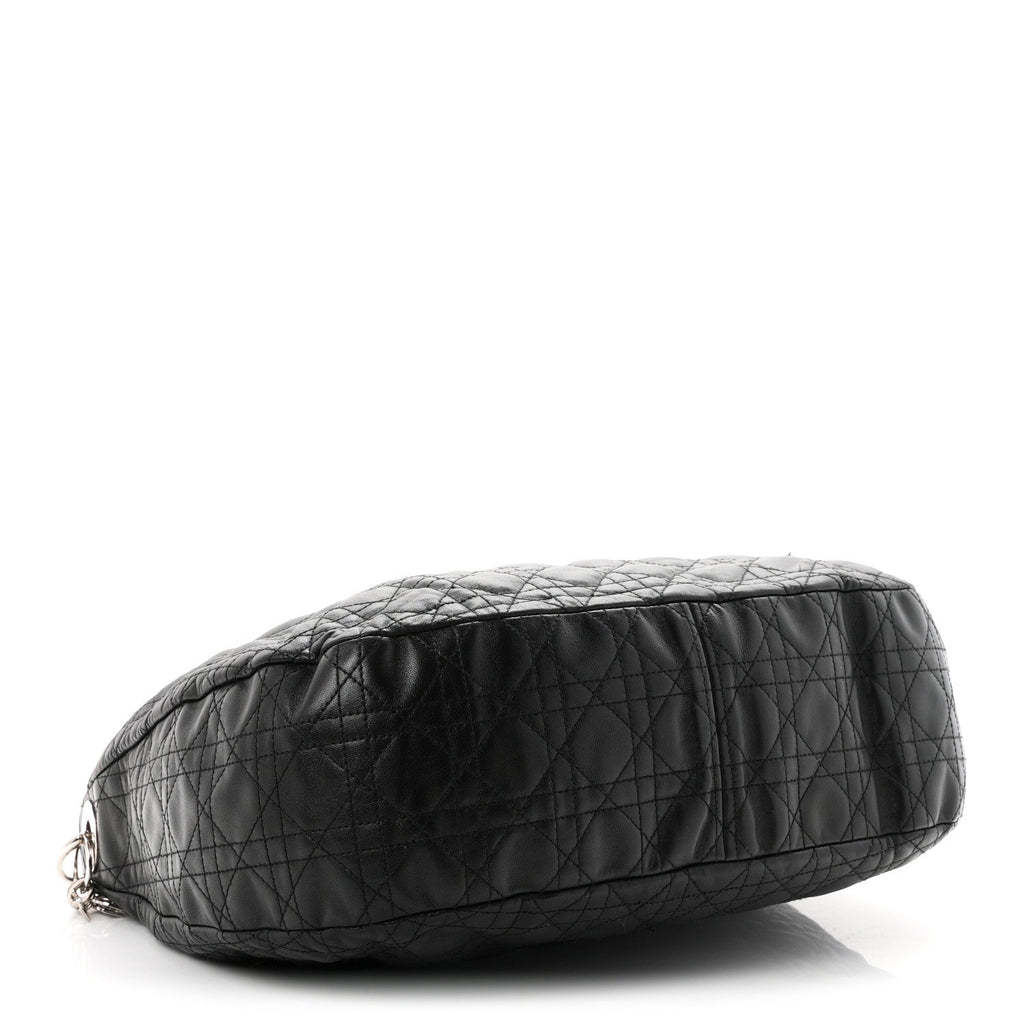 Lambskin Cannage Large Dior Soft Hobo Black