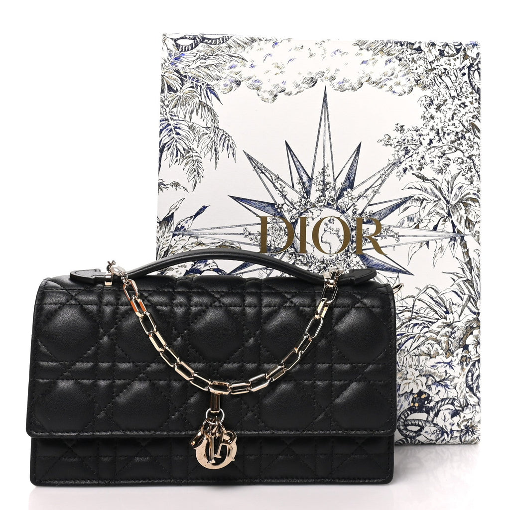Lambskin Cannage Mini My Dior Bag Black