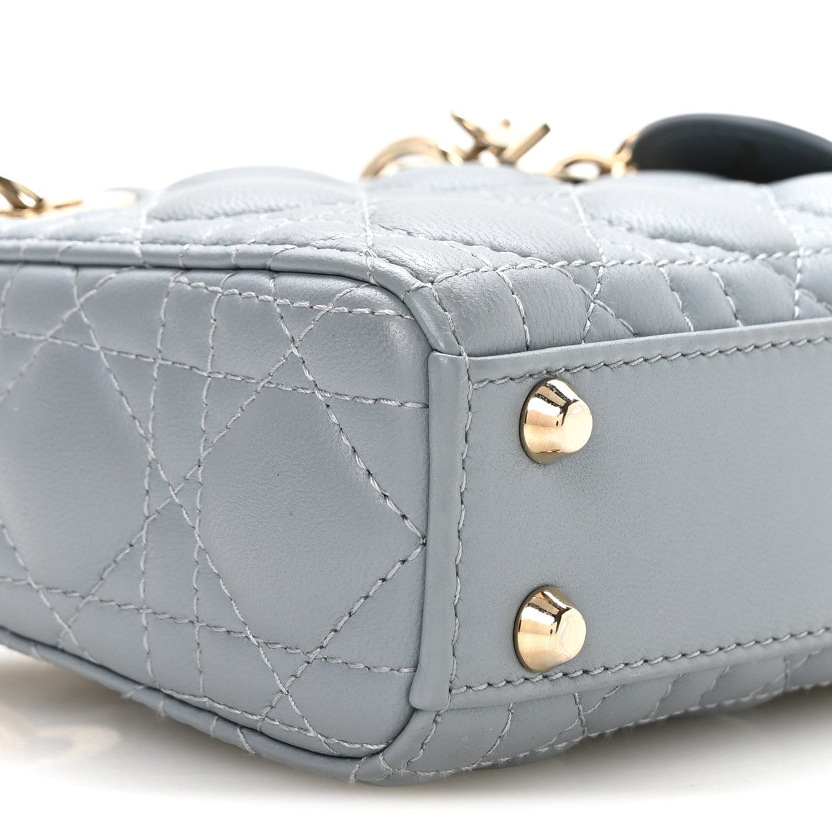 Lambskin Cannage Micro Lady Dior Cloud Blue