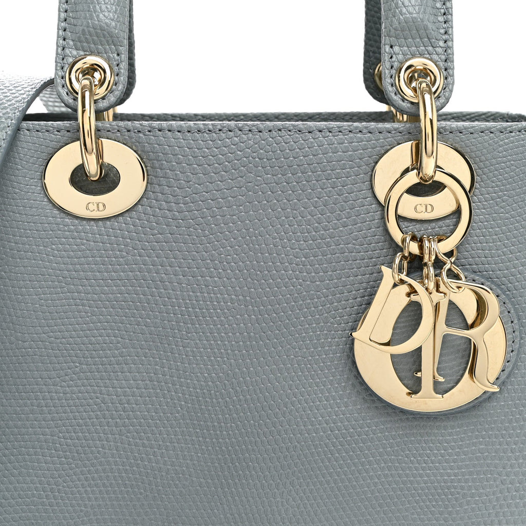 Lizard Small Lady Dior Cloud Blue
