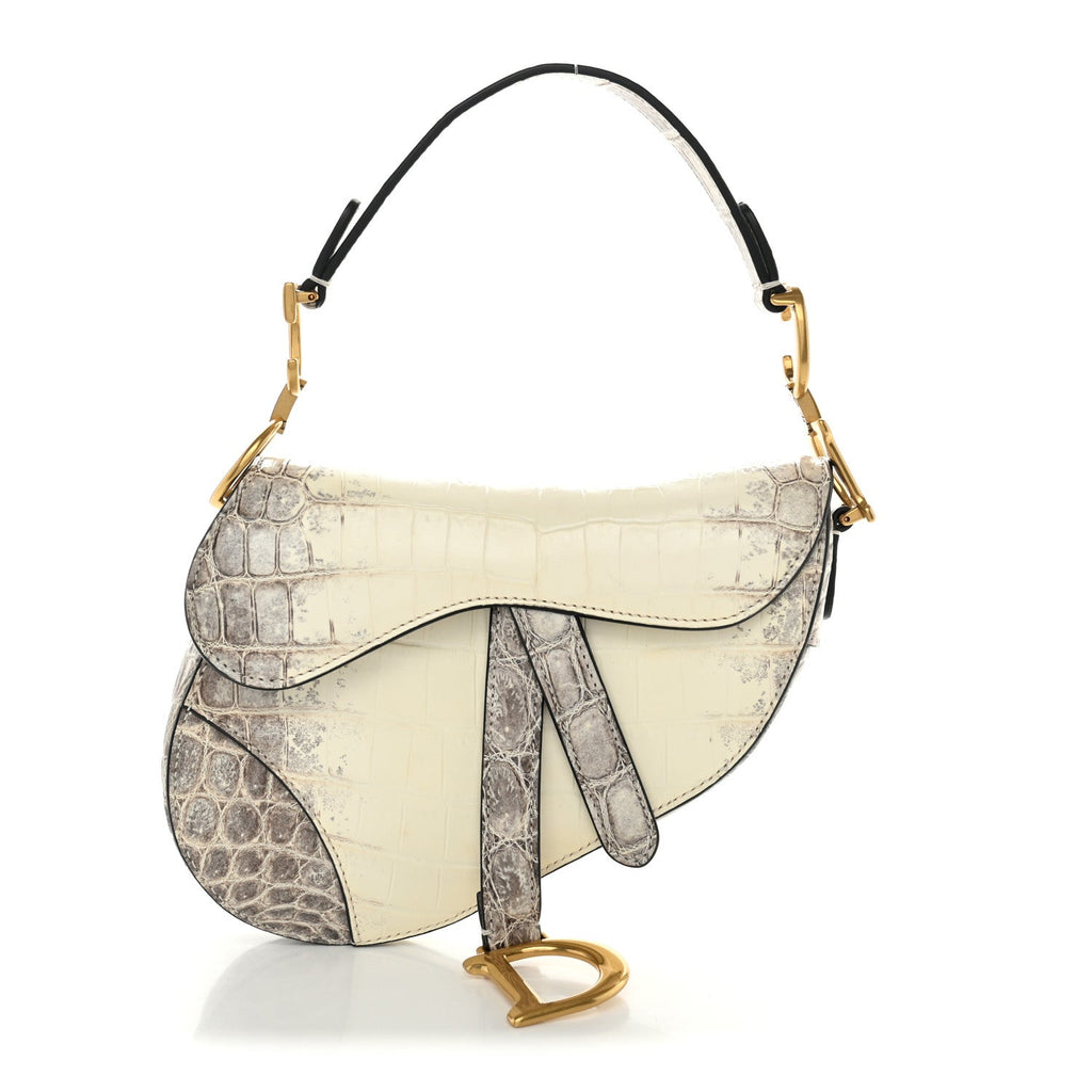 Niloticus Crocodile Himalaya Mini Saddle Bag Latte